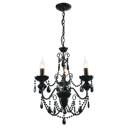 Cwi Lighting Keen 3 Light Up Chandelier With Black Finish 5095P16B-3